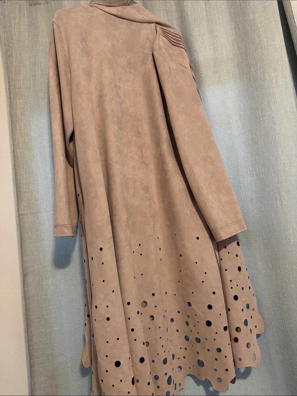 Style & Co. Dusty Rose Open-Front Laser-Cut Draped Cape - Picture 2 of 3